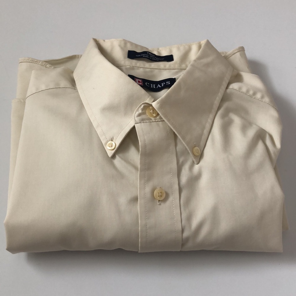 Men's light tan button down Shirt size large - Picture 9 of 9